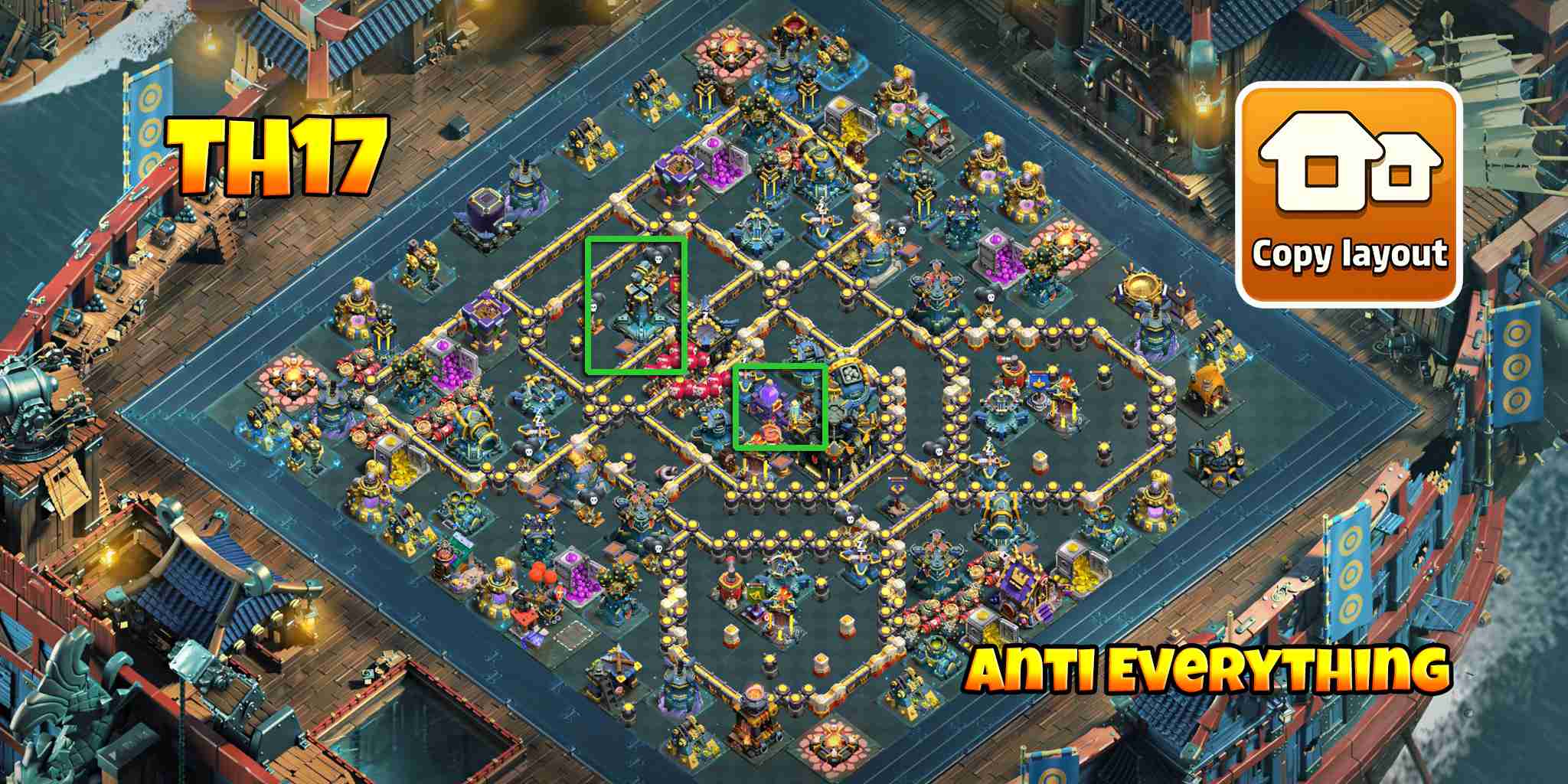 Copy COC TH17 Base Plan - Anti Everything Defense