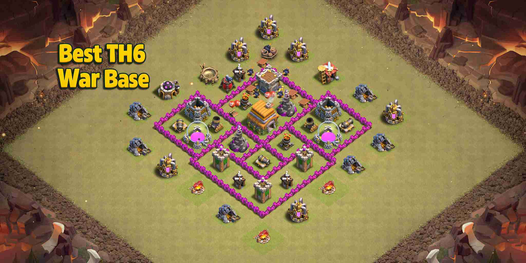 Top TH6 Clan War Base Layout for ClashofClans