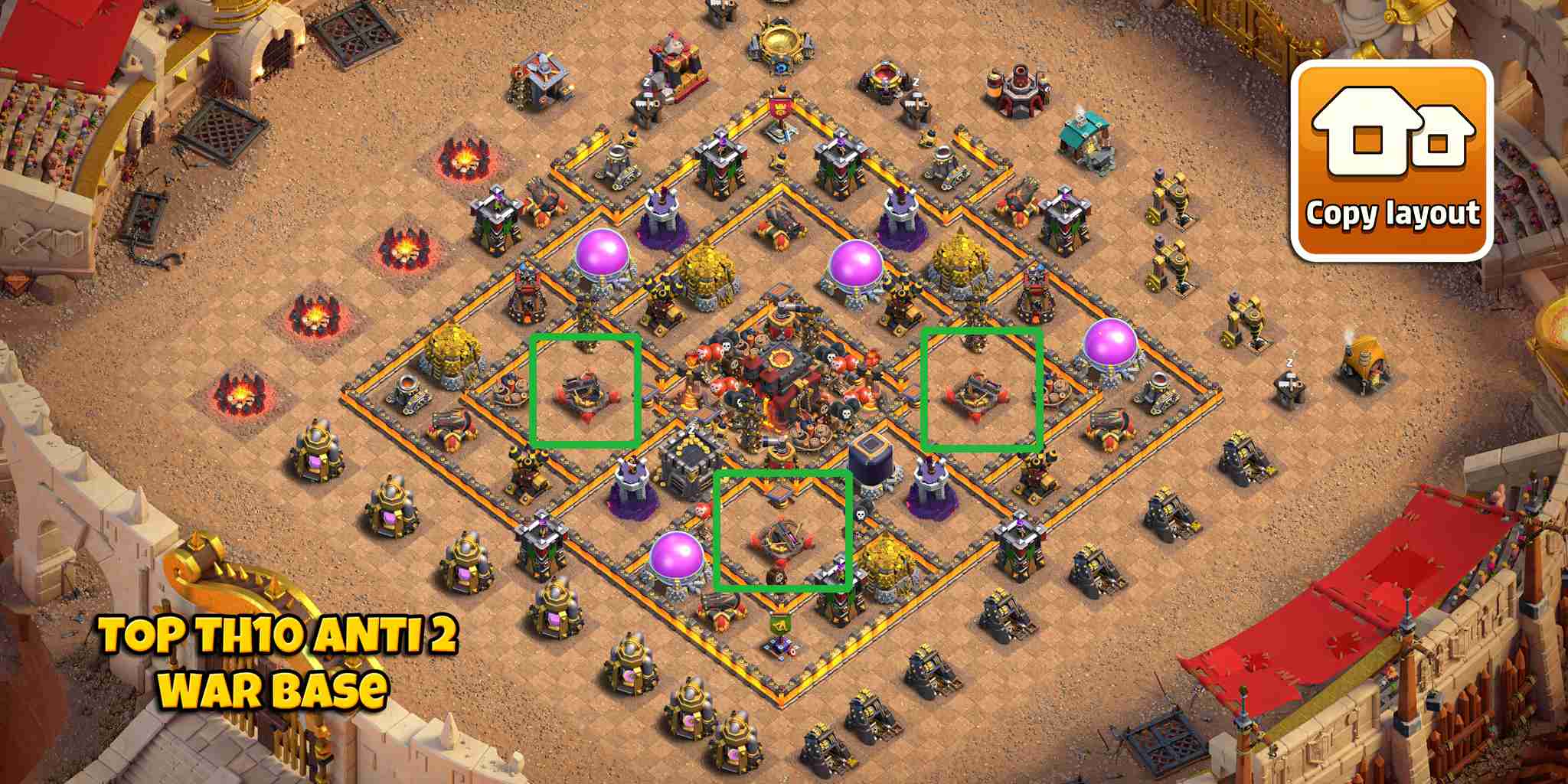 Best TH10 Base Layout For Clan War and Home Village Defense