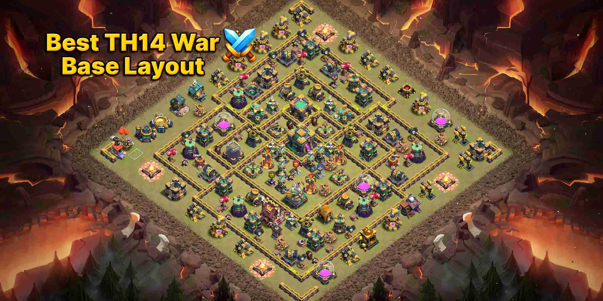Unbeatable TH14 Clan War Base Layout