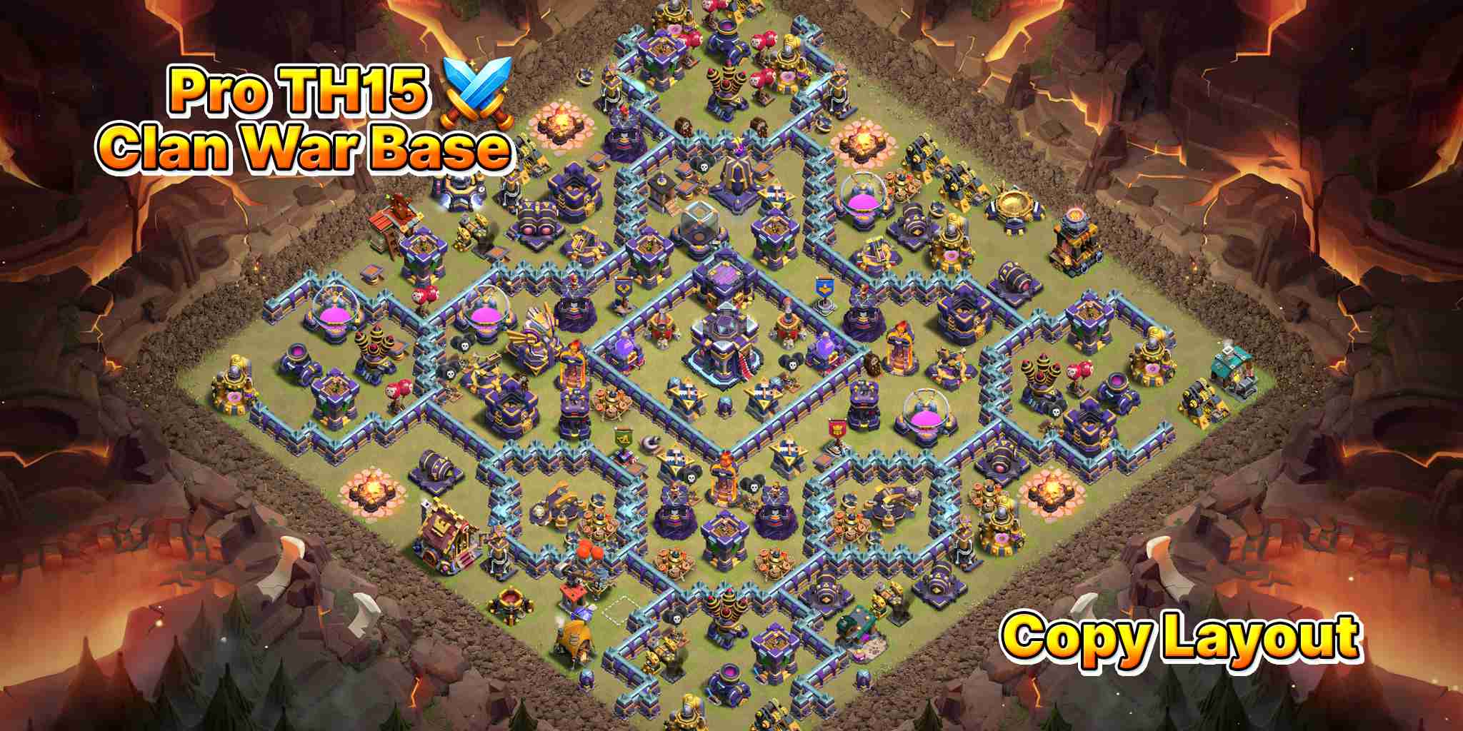 Unbeatable TH15 Clan War Base Layout