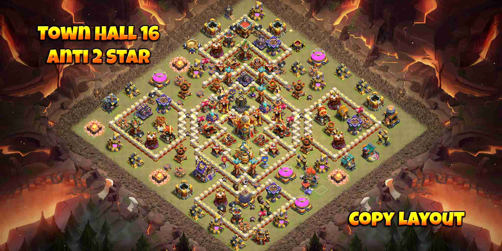 Double Invisibility Tower Core TH16 Base Defense Plan