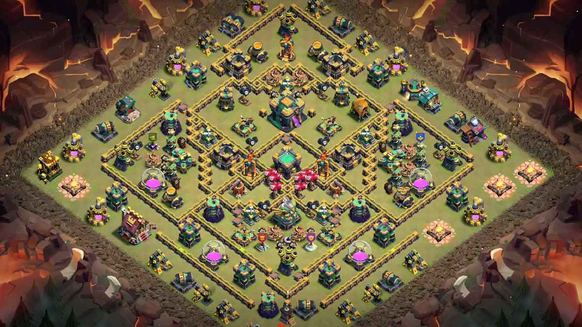 Effective TH14 Hybrid Base for Balanced Defense – TH14 layout preview