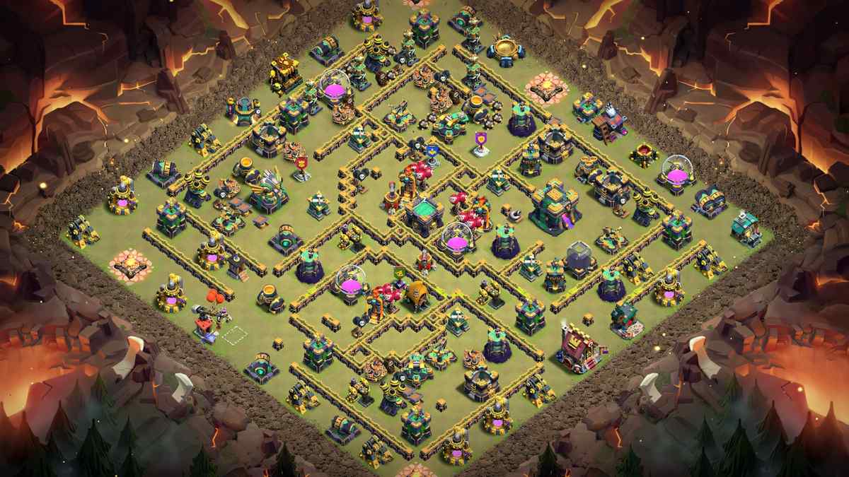 Эффективная база для войны TH14 – превью расстановки TH14