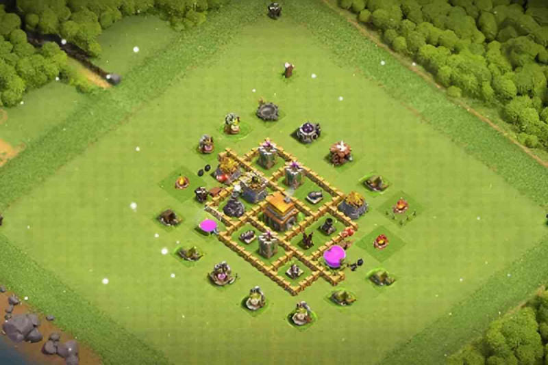 TH5 Anti Giant Trophy Base Layout - Best Bases For Clash Of Clans