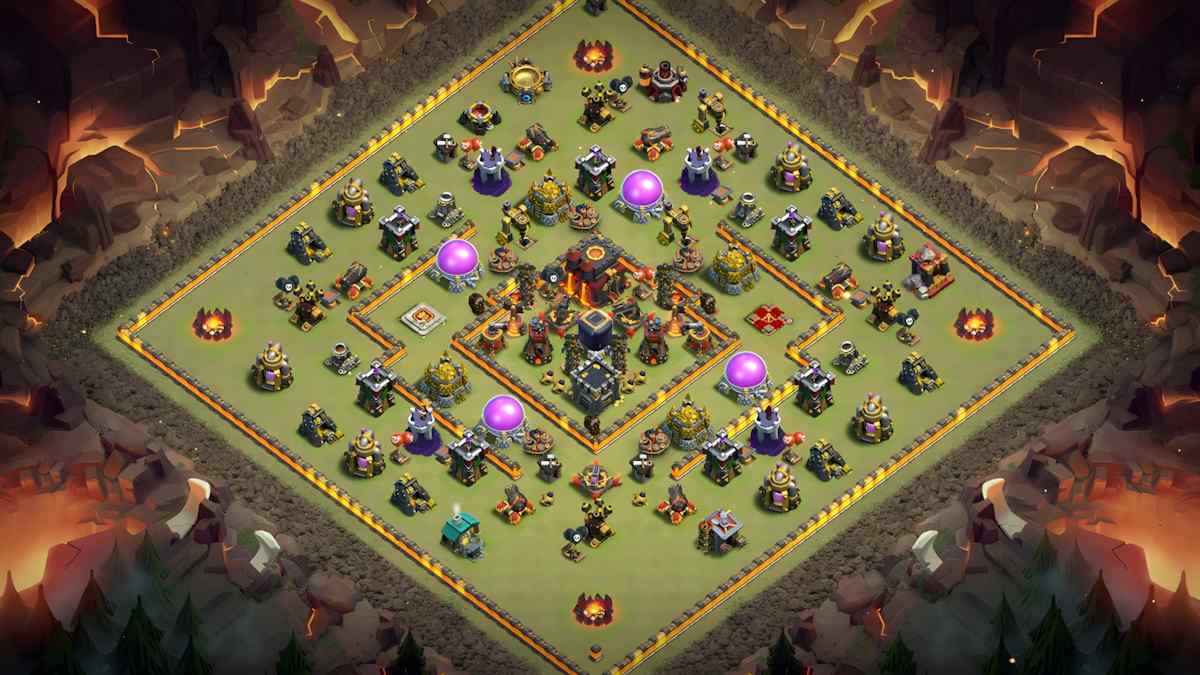 Base híbrida TH10 per protegir recursos i guanyar botí – previsualització del disseny TH10