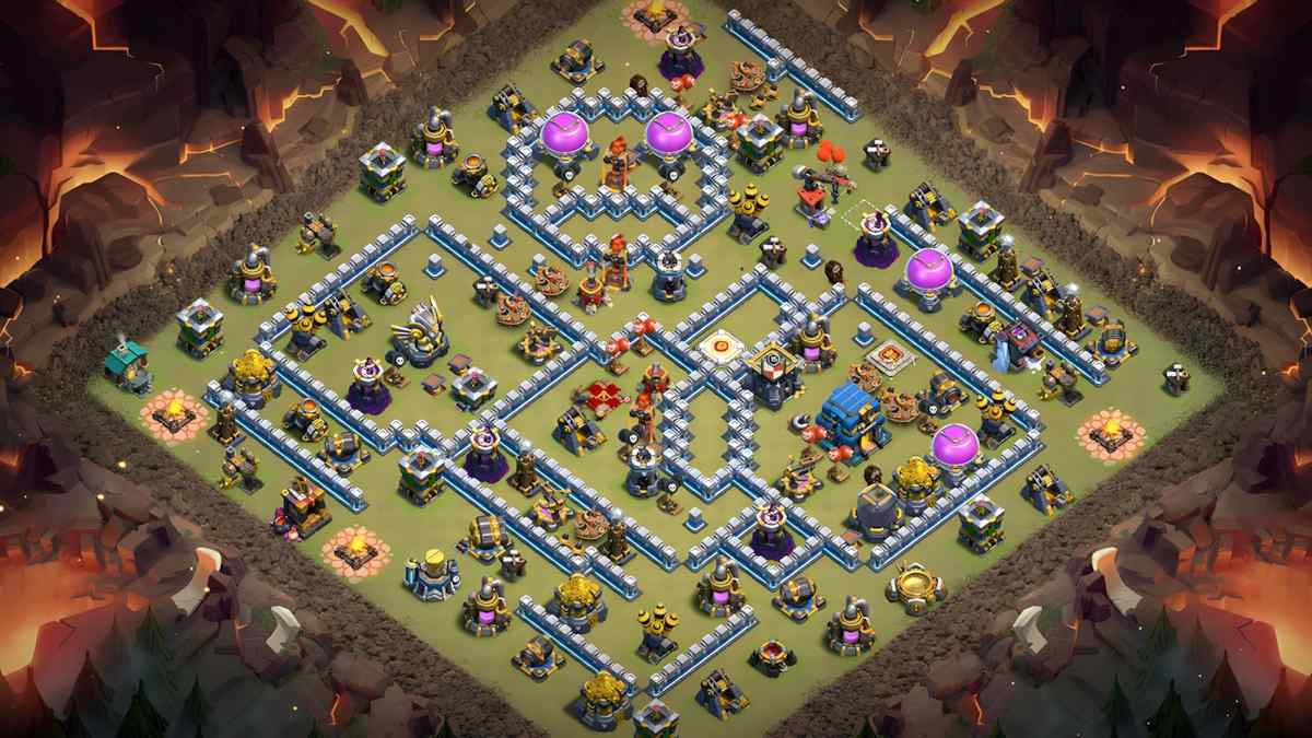Strong TH12 Hybrid Base for Balanced Defense – TH12 layout preview