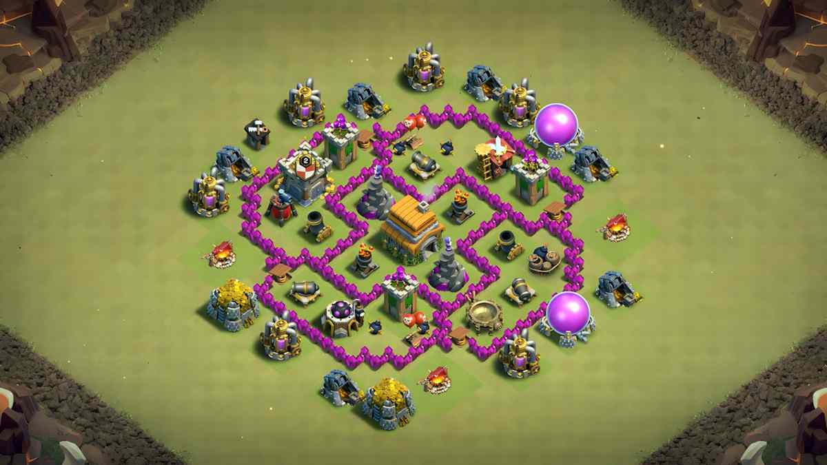 Diseño de Guerra TH6 Efectivo para Clanes – vista previa del diseño TH6