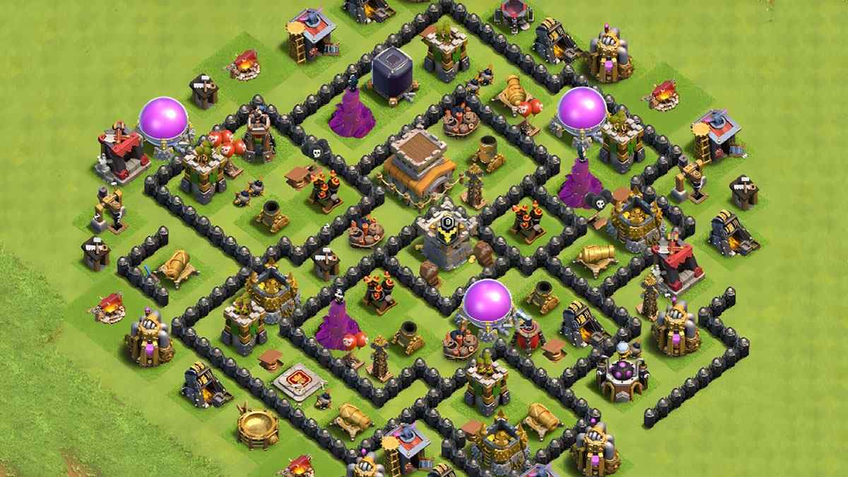 Effective TH8 Hybrid Base for Balanced Defense – TH8 layout preview