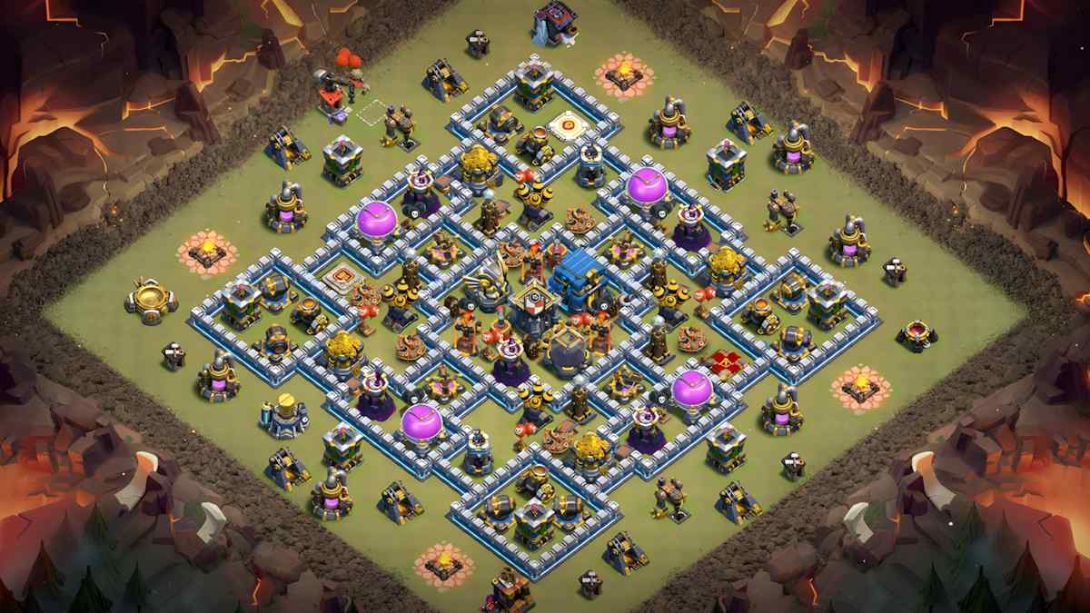 Balanced TH12 Hybrid Base for Defense and Loot – TH12 layout preview