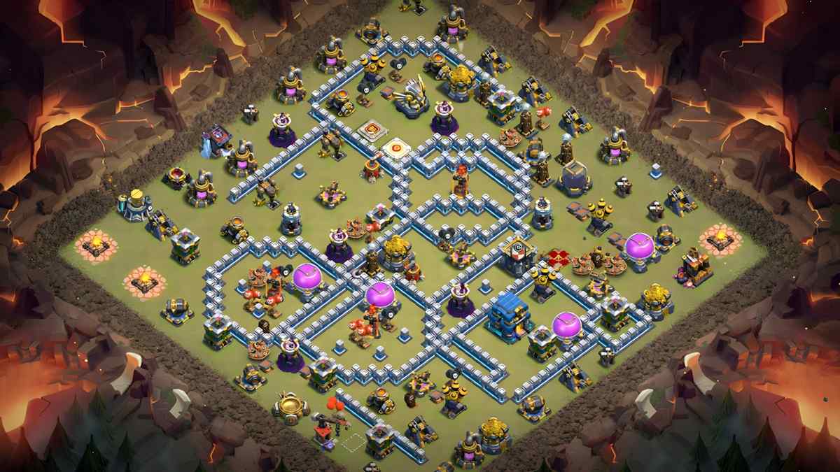 TH12 Hybrid Base for Balanced Defense – TH12 layout preview