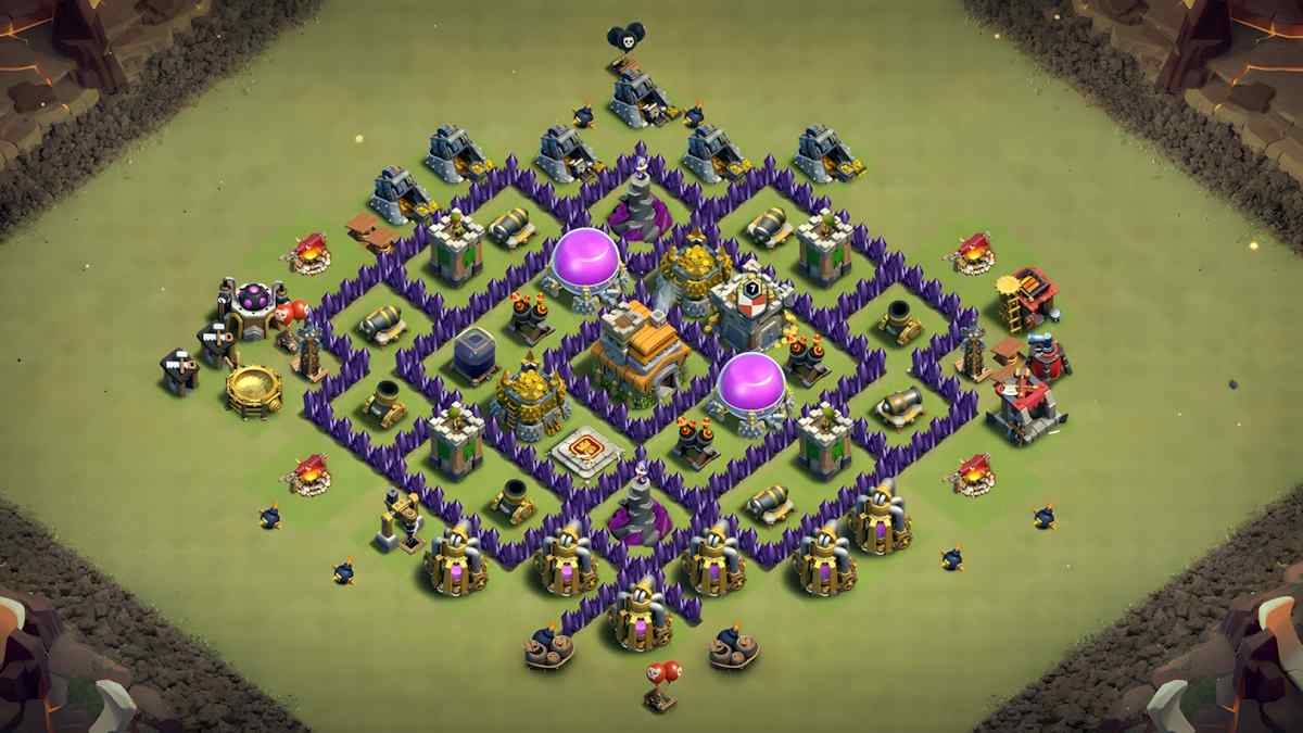 Protégez vos ressources avec une base de farm TH7 – aperçu du plan TH7
