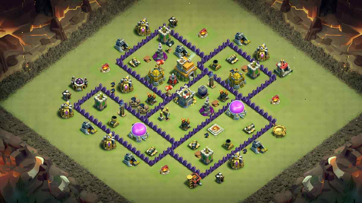 Balanced TH7 Hybrid Base for Defense and Loot – TH7 layout preview