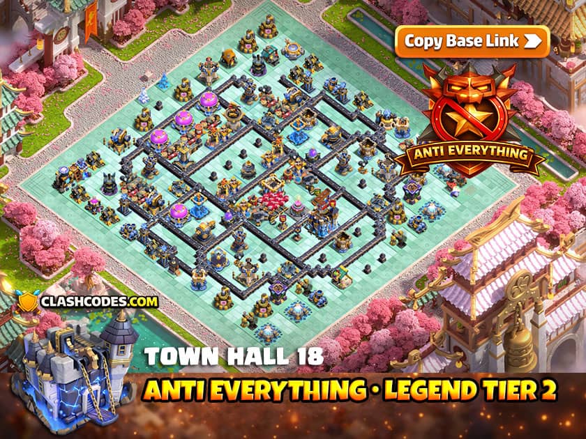 Legend II defense base where most ground and air attacks end at 1-2 stars