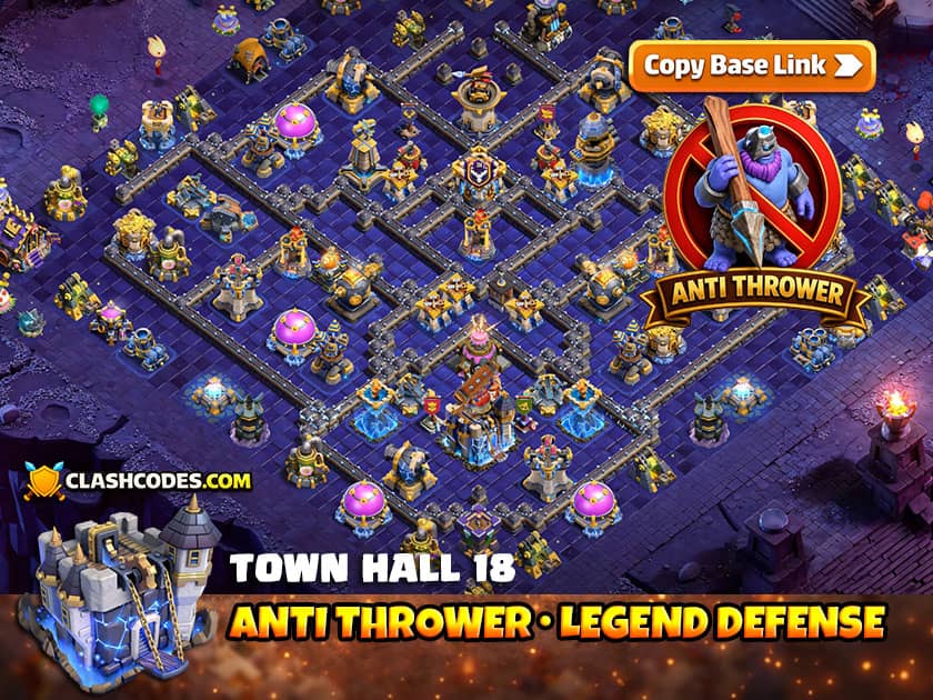 Thrower defense with separated defenses limiting attacks over Walls from safe positions