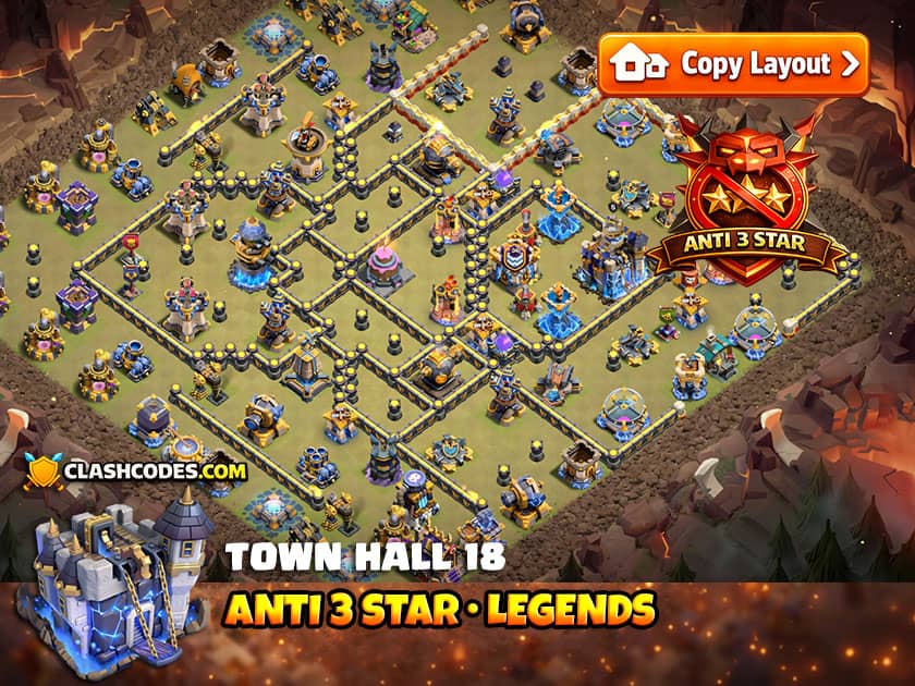 Anti 3-star layout with central Cake A Pult protecting Inferno compartment