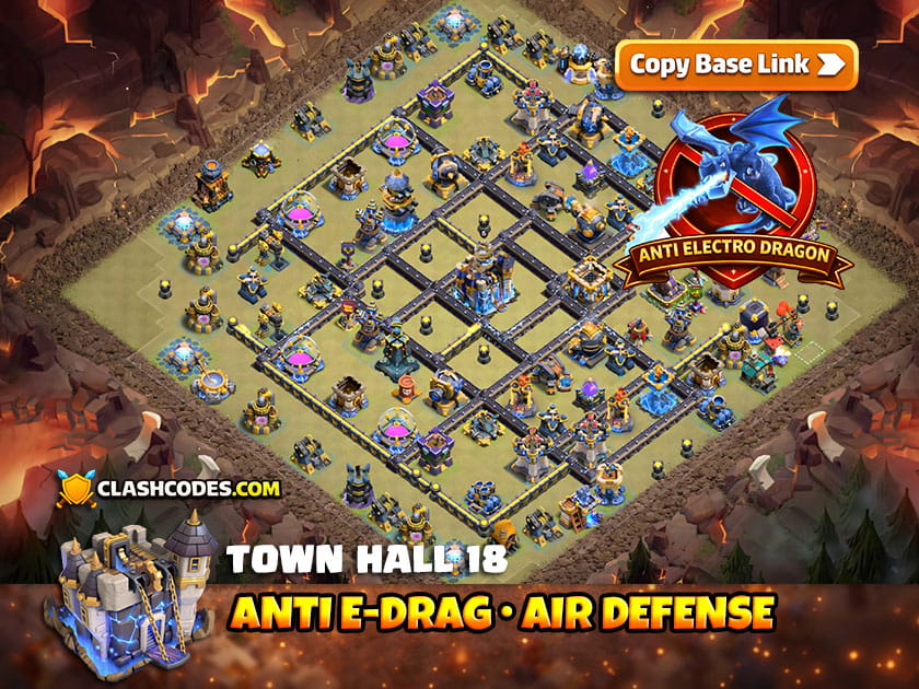 TH18 Layout For Air Defense against Electro Dragons + Loons