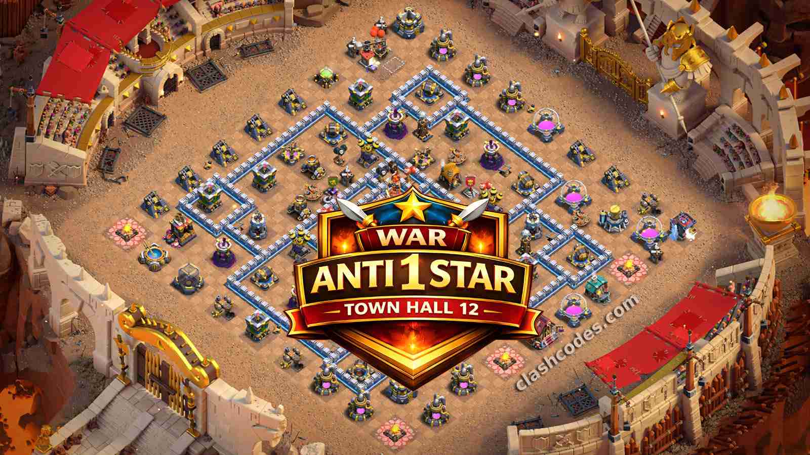 Best TH12 War Base - Anti 1 Star Layout with Link - COC