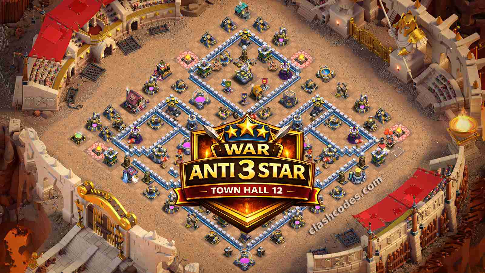 Unstoppable Town Hall 12 War Base: Anti 3 Star Layout | Clash of Clans