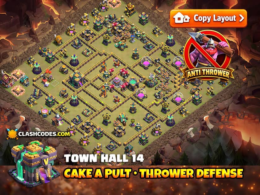 Cake A Pult TH 14 War Base for Thrower Defense