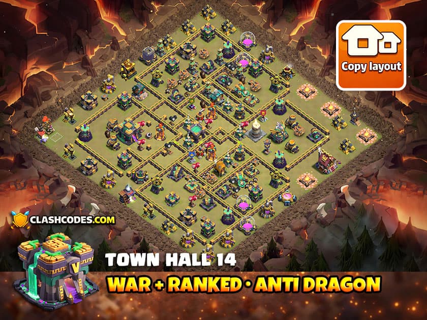 Base View TH14 Anti 3 Star | Clash of Clans 2026
