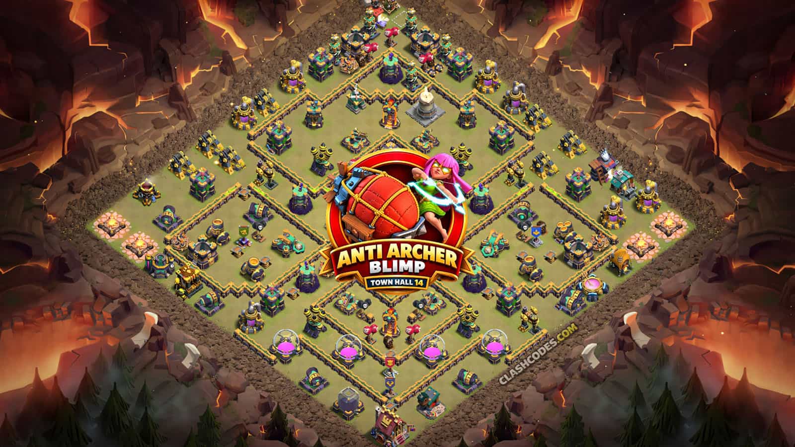 TH14 Super Archer Blimp Defense Base with Copy Link