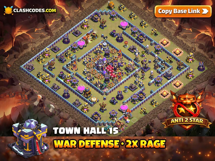 Unbeatable TH15 War Base Design: Anti 3-Star