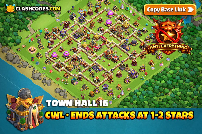 Home Village Layout that Ends Most TH16 Attacks at 1-2 Stars