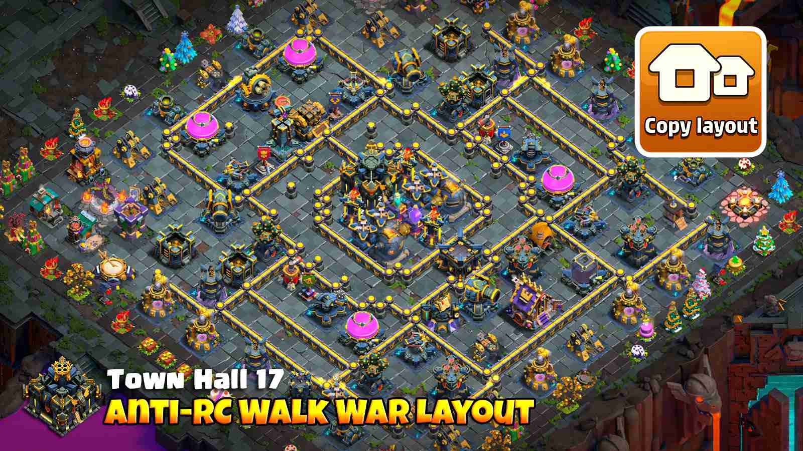Town Hall deadzone with Invis Tower and Rage boosted core