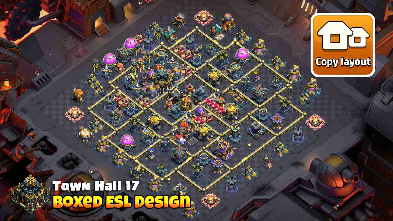 Boxed ESL base design forcing troops to circle around instead of entering core