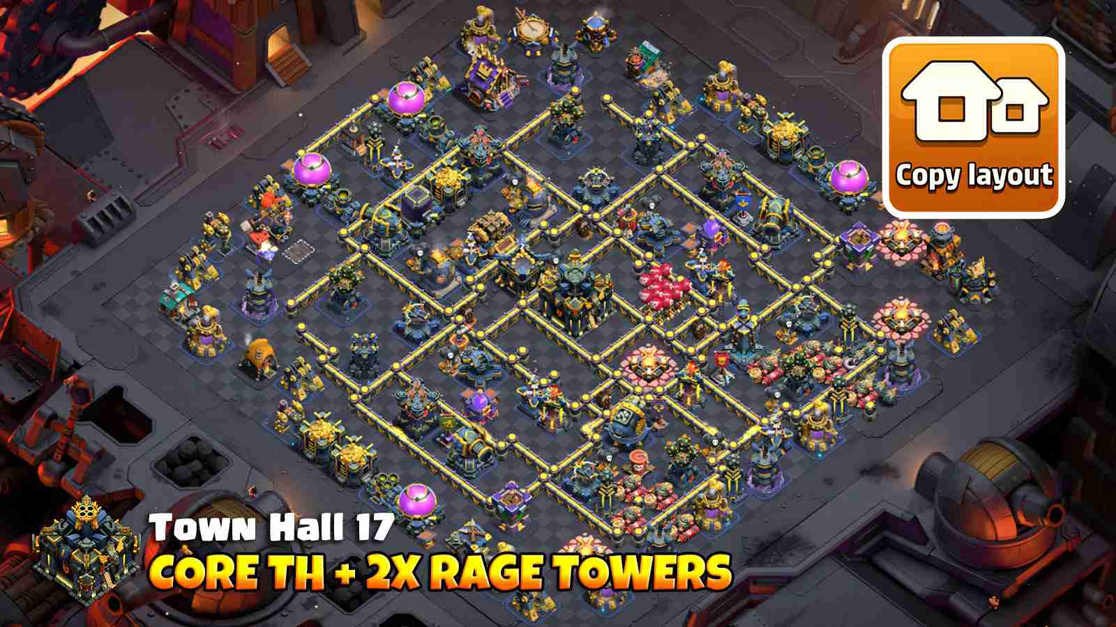 CWL Town Hall 17 with Rage towers and baited core