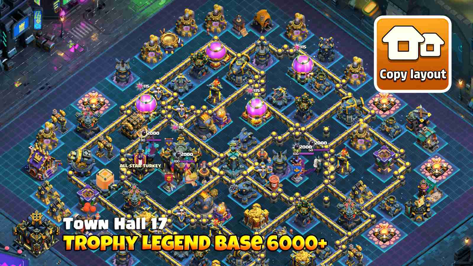 Legend League defense base holding strong past 6000 trophies