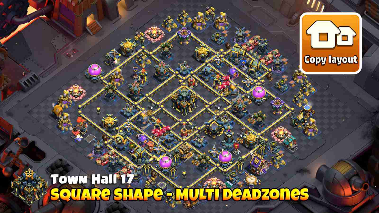 Square-shaped TH17 with deadzones for anti funnel defense