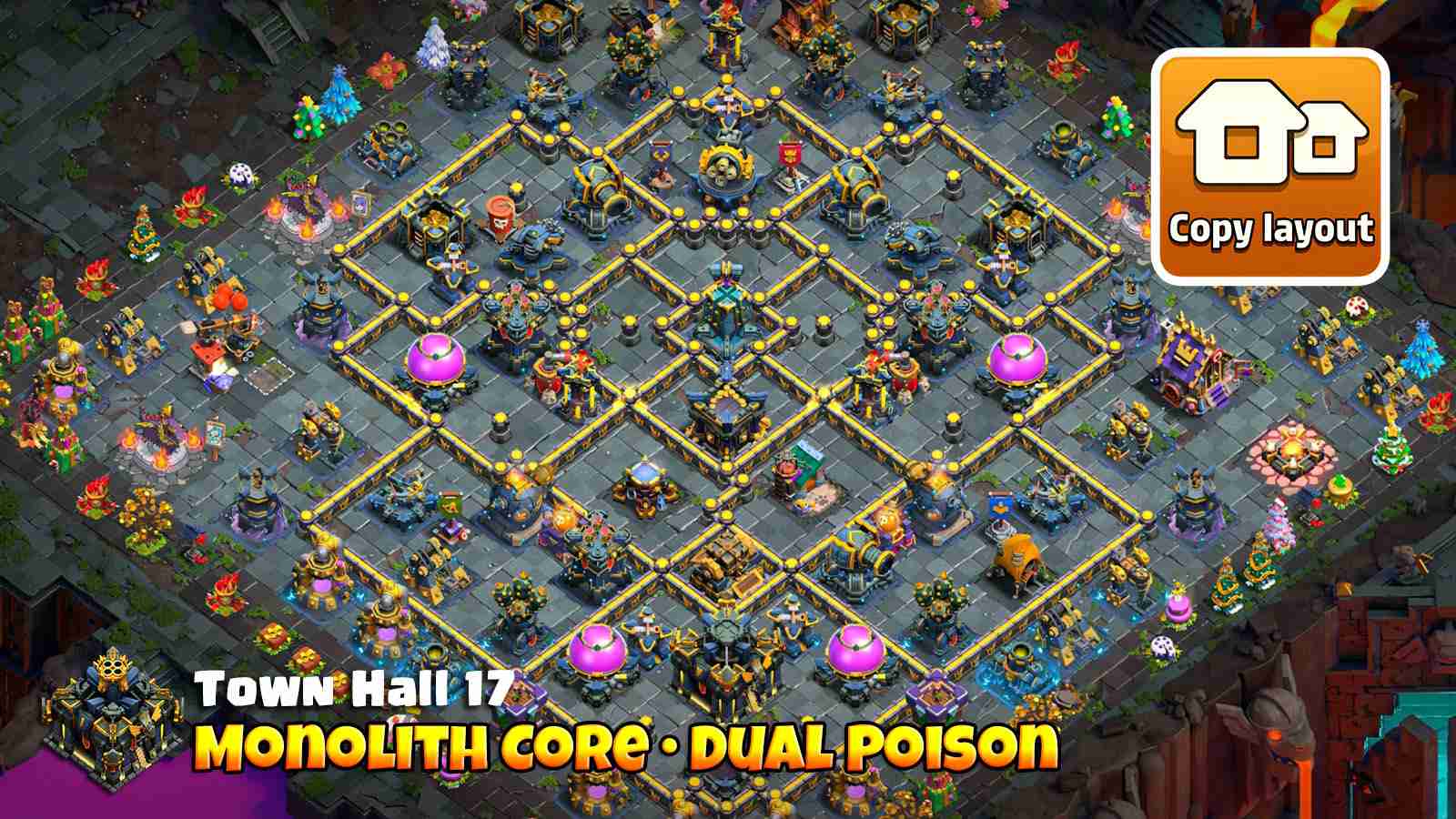 War base with core Monolith wide dead zones and spaced compartments to reduce Fireball value