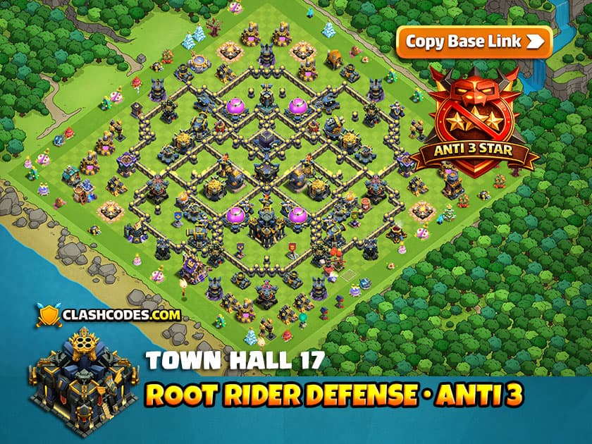 Base TH17 anti Druidas salvajes con 2 Torres de veneno para Leyendas y defensa anti 3 estrellas
