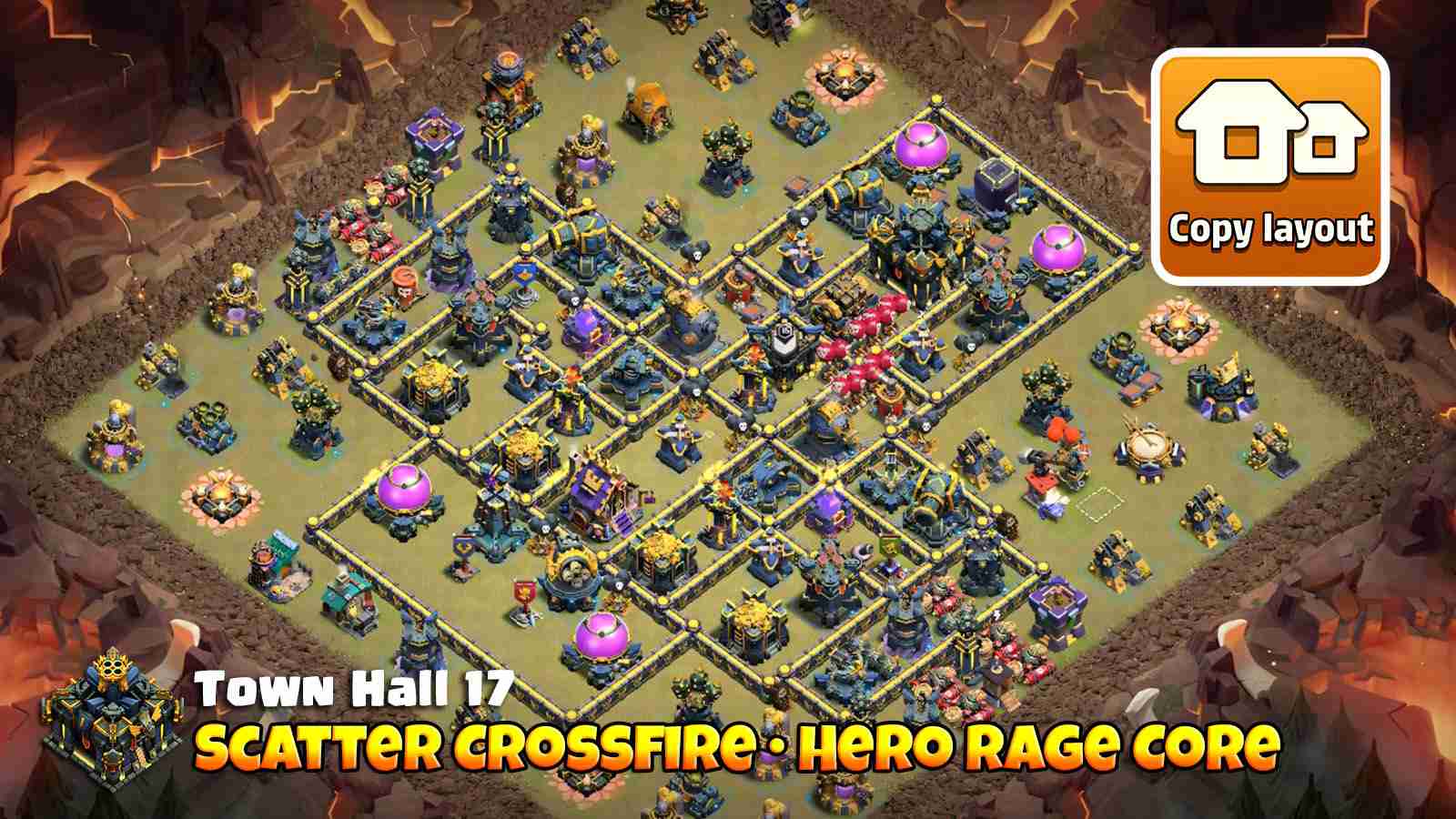 Strong Core defense with Scattershot crossfire and Firespitters that burn down dragons and Root Riders early