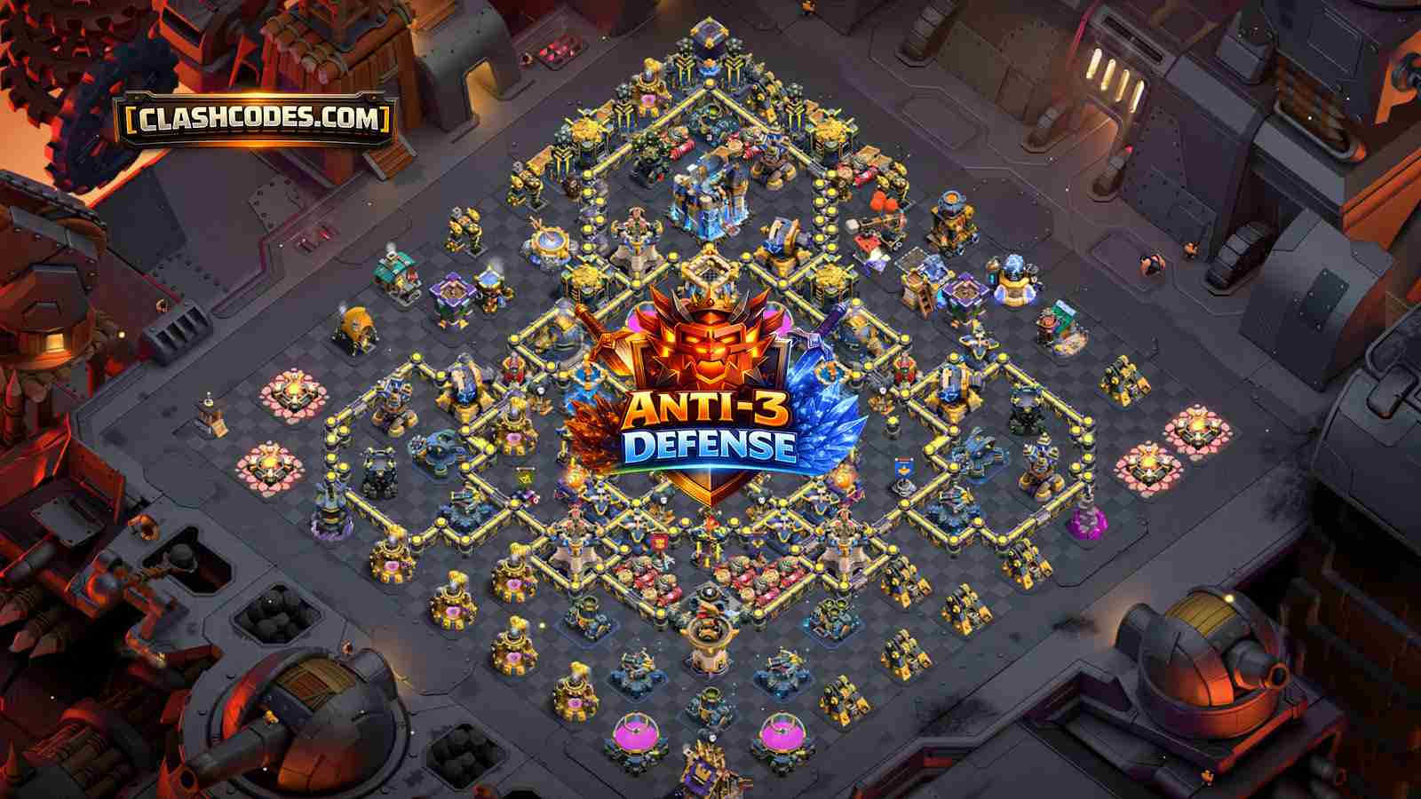 Unbeatable TH18 Anti-3 War Base Link - Clash of Clans