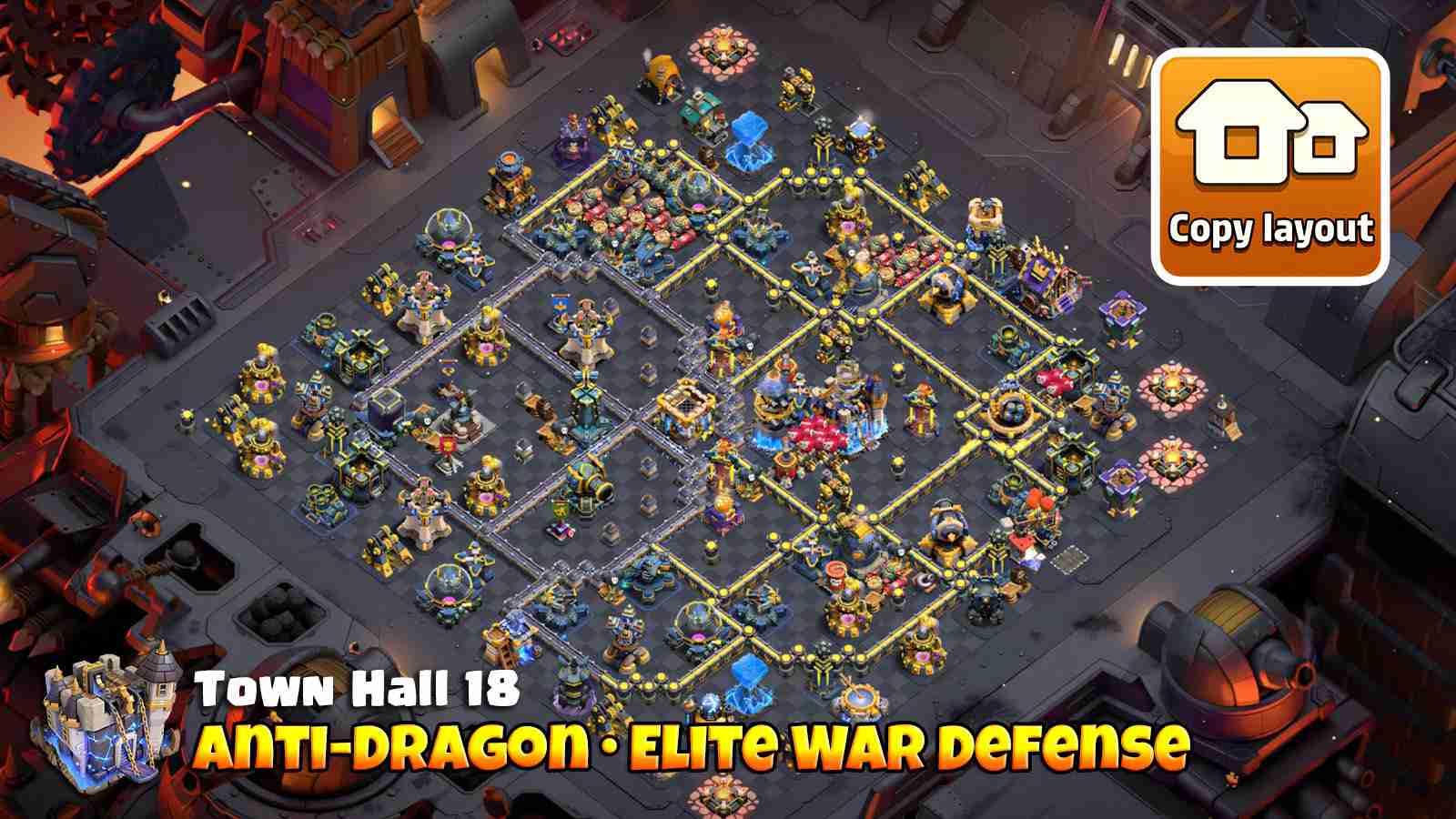 Dragon war base defense with many compartments and Effective Air Sweepers