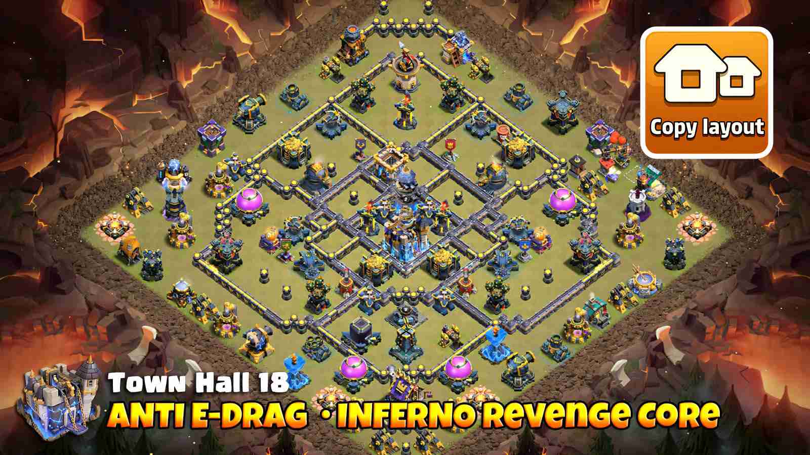 Inferno and Revenge Tower core design that diverts Electro Dragon pathing after deadzone
