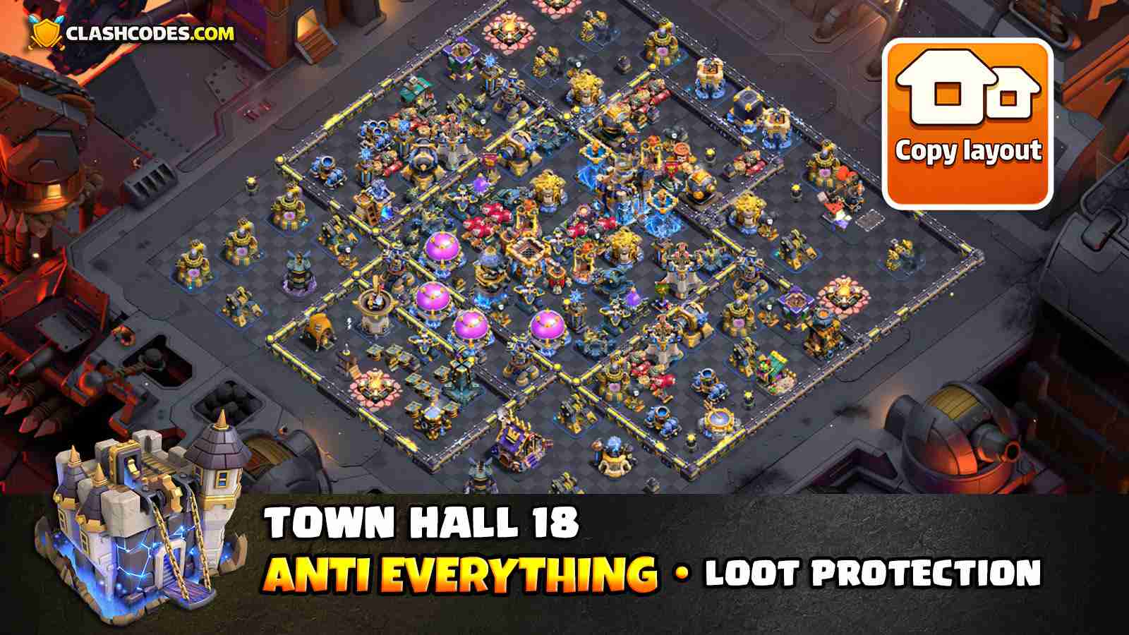 Anti Everything TH18 Farming Layout (Gold + Elixir) Protection