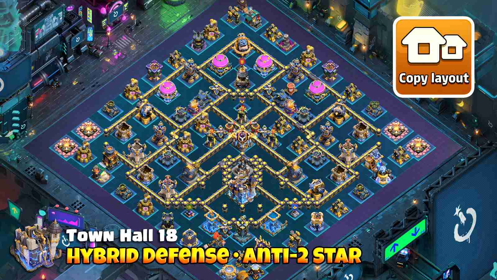 Anti-2 hybrid base with Hero Bell and strong air defense