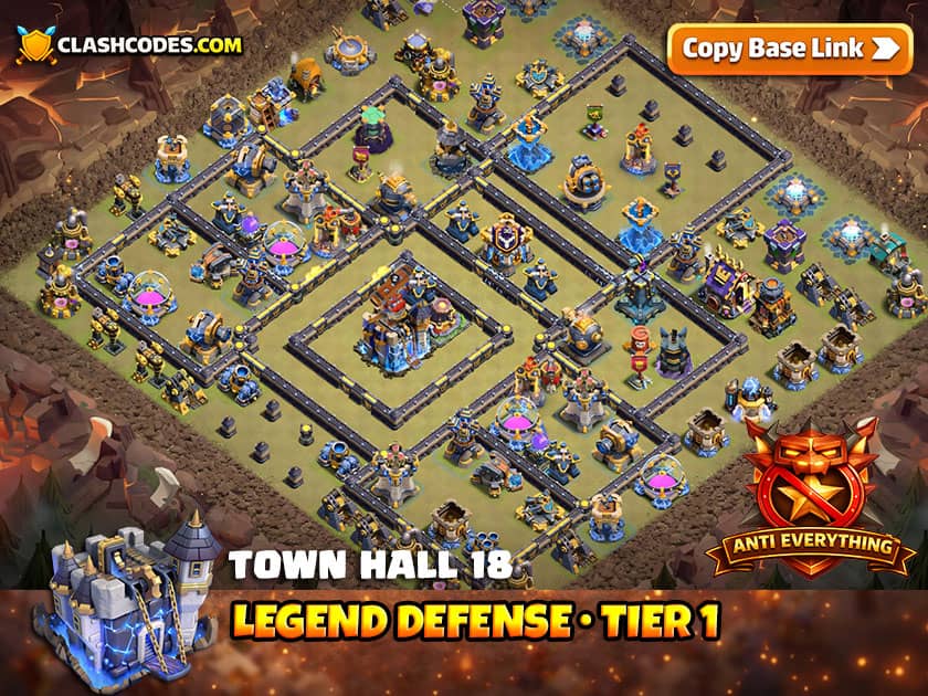 Anti Everything Esports TH 18 Base for Ground, Air and Hybrid Attack Defense