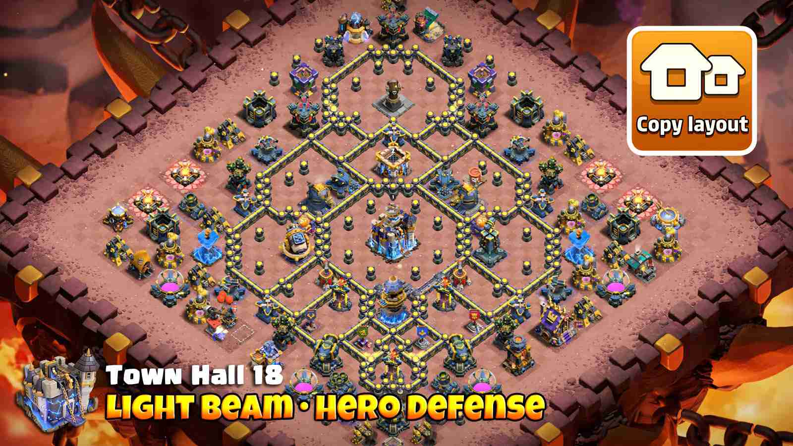 War base with crafted Light Beam defense with long range
