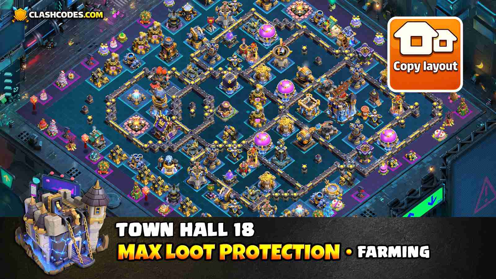 Complete Loot Protection Farming Base Layout for Clashers
