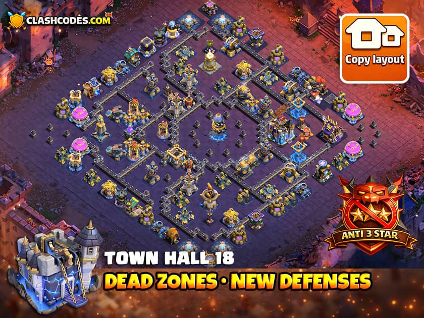 Multi island base with dead zones to protect Revenge Tower, Hot Candle and Multi Gear Tower