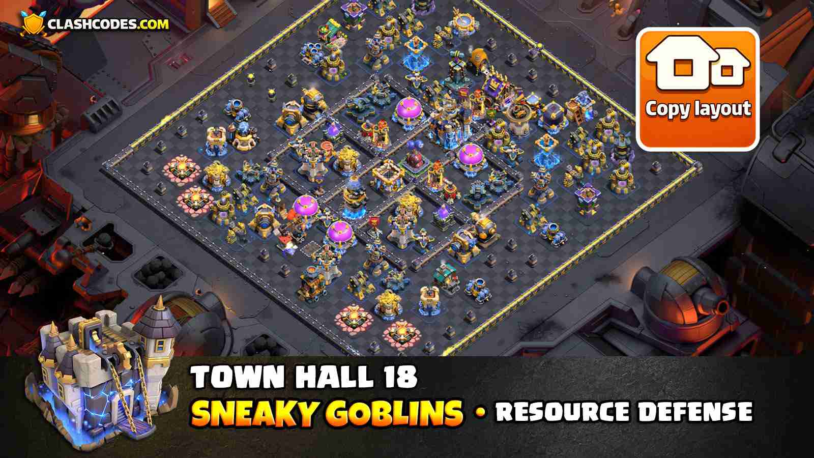 Home Village Resource Protection TH18 Layout Anti Sneaky Goblins
