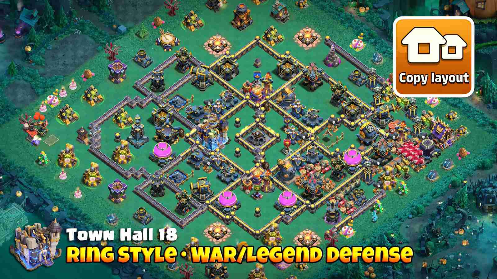 Base 7 ring style war and legend defense with Bomb Hive core