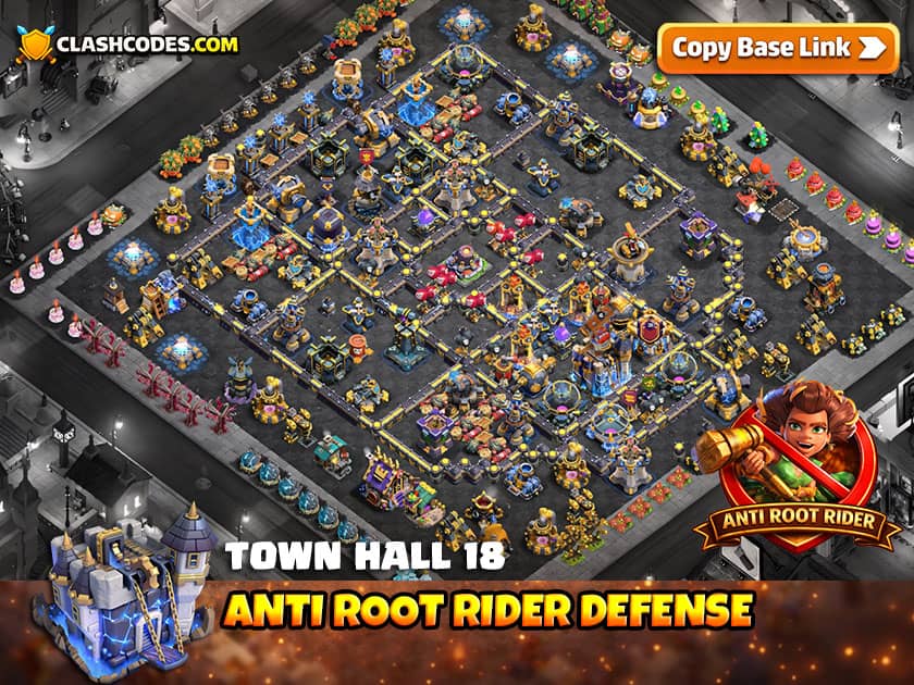 TH 18 Anti Root Rider CWL Base with Difficult Ground Pathing