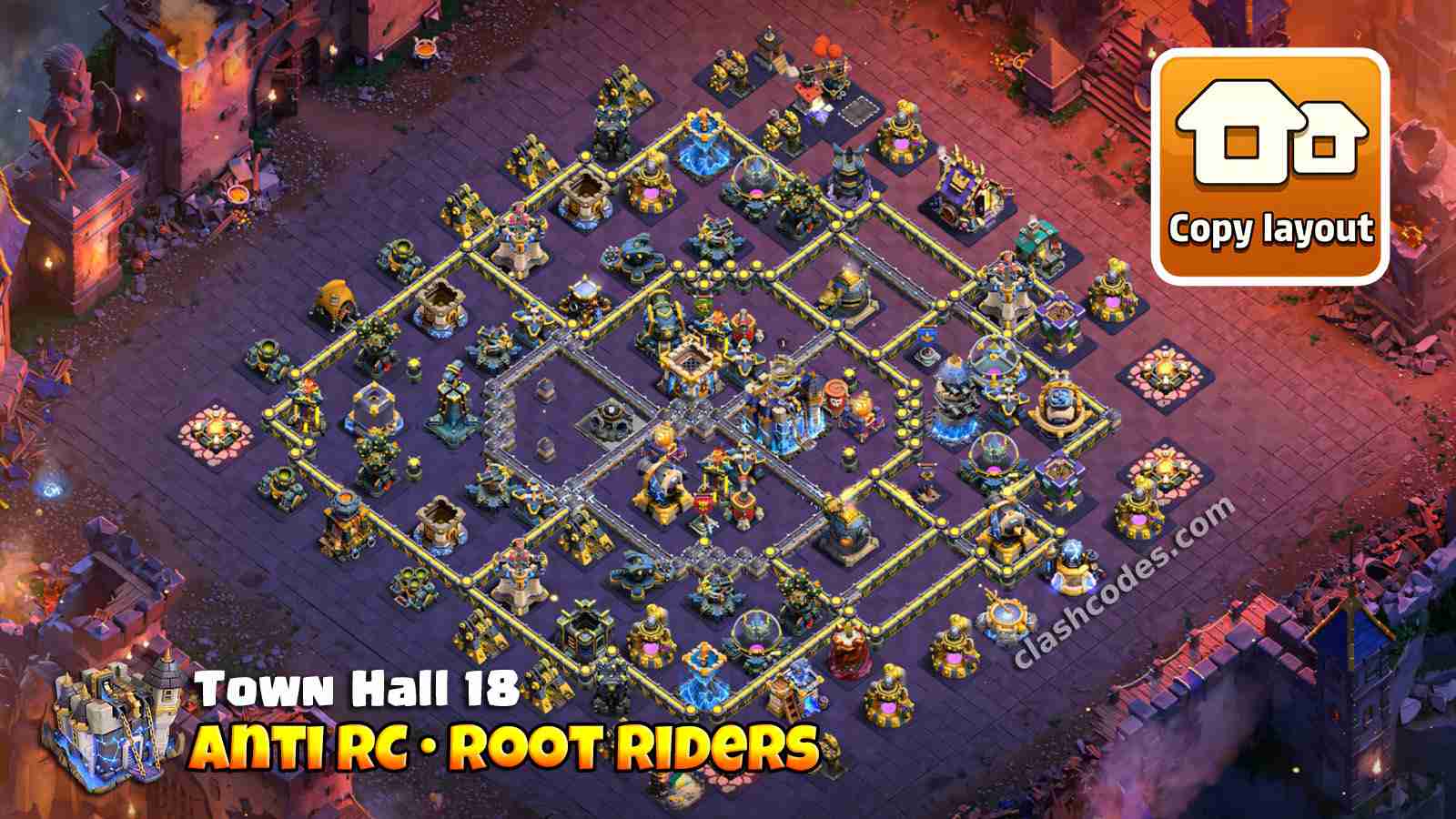 High damage core layout designed to crush RC walks and Root Rider attacks