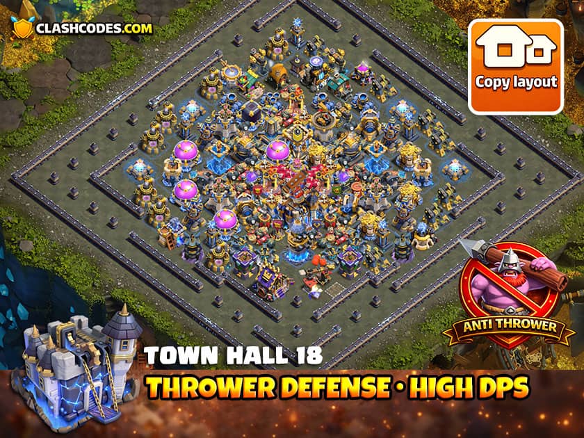 Closely placed defenses without walls to deal high damage to Thrower attacks